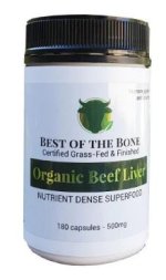 BEST OF THE BONE CERTIFIED ORGANIC GRASS FED BEEF LIVER 180 CAPSULES
