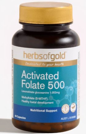 ACTIVATED FOLATE 500 By Herbs of Gold