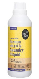 SIMPLY CLEAN LEMON MYRTLE LAUNDRY LIQUID (FRONT & TOP) 1 LITRE