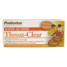 Pretorius Throat Clear Lozenges Honey Lemon 20pk