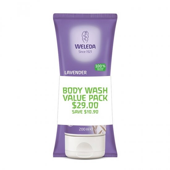 Weleda Duo Body Wash Lavender 200ml x 2 Pack